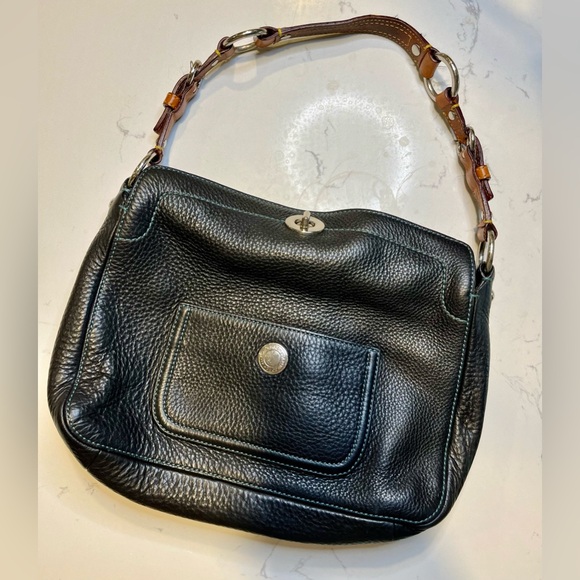 Coach Handbags - Coach black leather hobo bag with braided strap